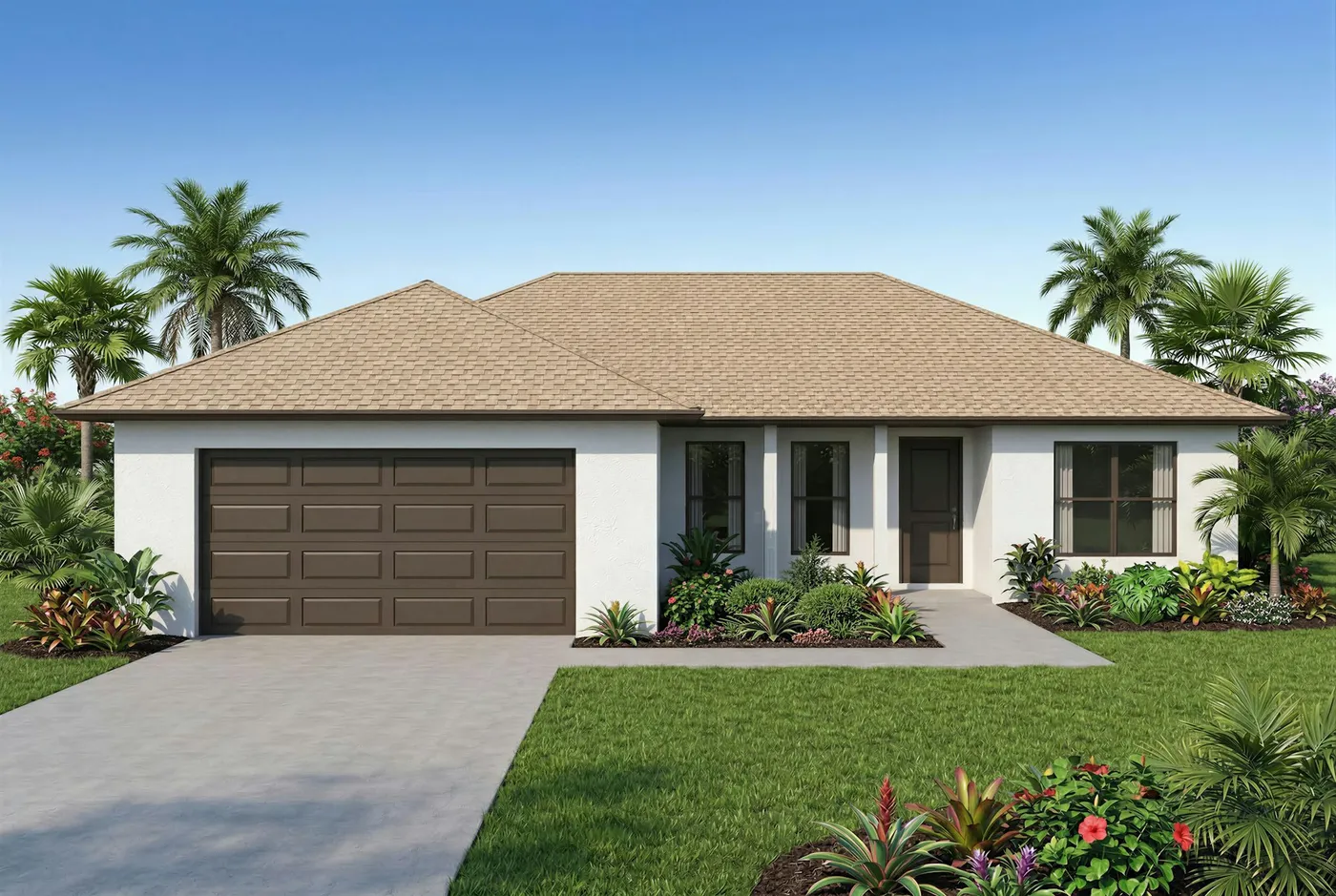 Clean paver driveway in front of a Florida home